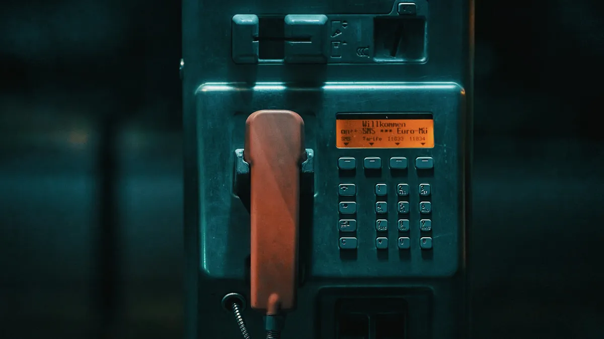 Upclose photo of a pay phone