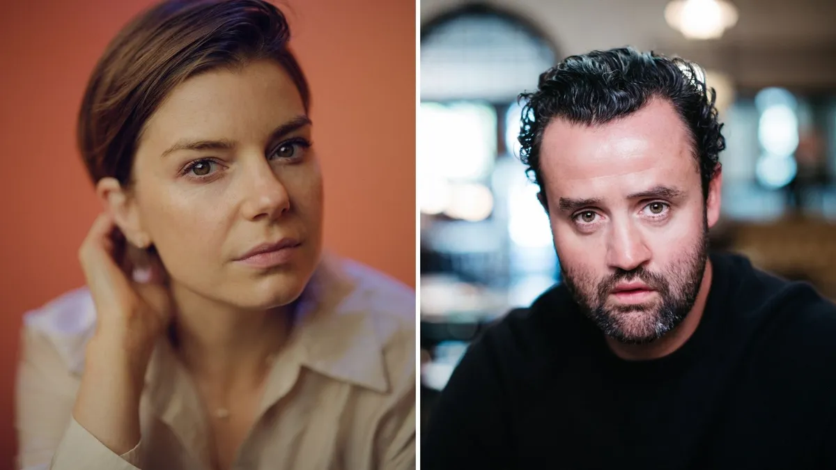 Headshots of Aimée-Ffion Edwards and Daniel Mays
